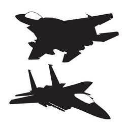 F-15 Eagle Jet Fighter Silhouette Vector Image
