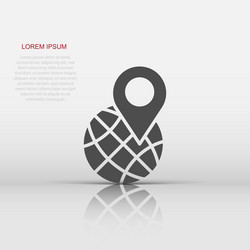 global navigation icon in flat style globe pin vector