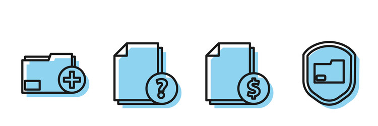 Set line finance document add new folder unknown vector