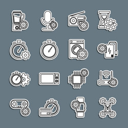 set line hourglass setting router and wi-fi vector image
