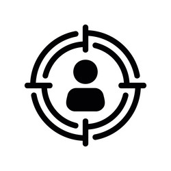 user icon within target scope indicating audience vector image