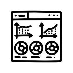 Website with graphs line doodle simple icon vector