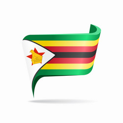 Zimbabwe Flag Pointer Map vector image