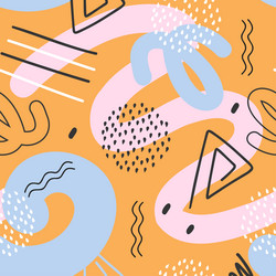 abstract chaotic seamless pattern with doodle vector image