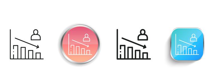 chart icon thin linear regular and button style vector image