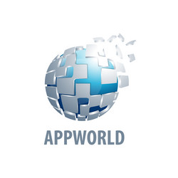 Sphere digital world globe logo concept design Vector Image