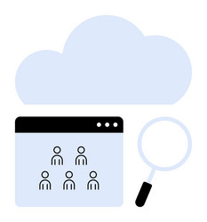 cloud networking with user profiles and data vector image