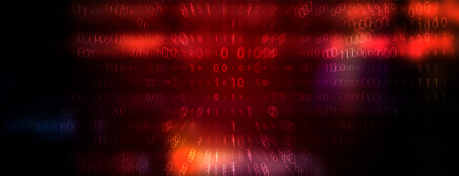 digital binary code on dark red background data vector image