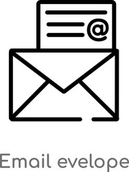 Outline email evelope icon isolated black simple vector