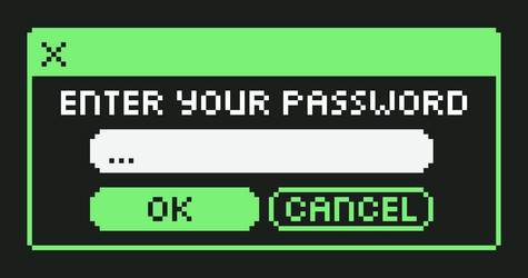 pixel art retro login form computer window vector image