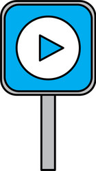 signal with play button vector image