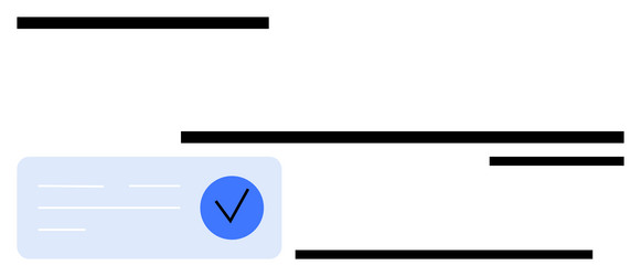 verification process with checkmark indicating vector image
