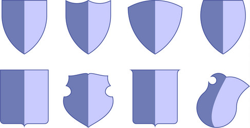 heraldic escutcheons for coat of arms set shield vector