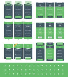 set of pricing table design templates for websites vector image