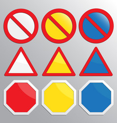 Road traffic warning signs Royalty Free Vector Image