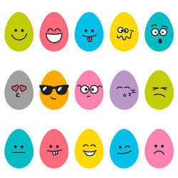 Colorful Easter Eggs with Emotions Vector Image