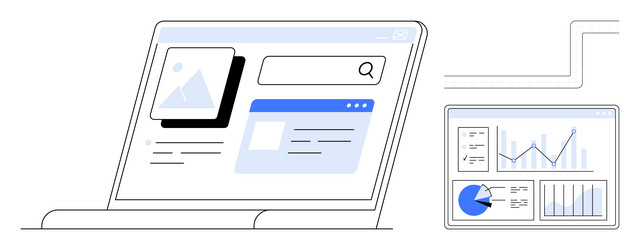 digital dashboard with search functionality vector image