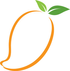 Mango in flat style logo Royalty Free Vector Image