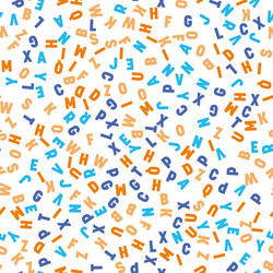seamless pattern colorful letters random order vector image