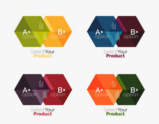 set of business hexagon layouts with text vector