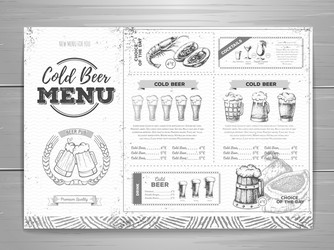 vintage beer menu design vector