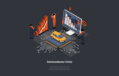 concept of semiconductor crisis economy vector