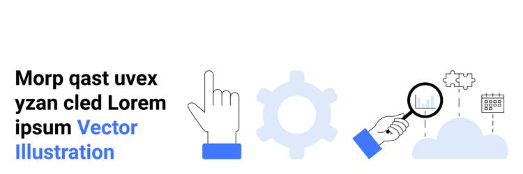 digital interaction and data analysis with cloud vector image