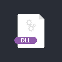 dll file icon dynamic link library format vector image