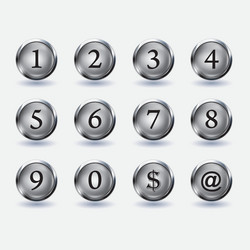 set of buttons with number vector image
