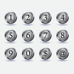 Set of buttons with number vector