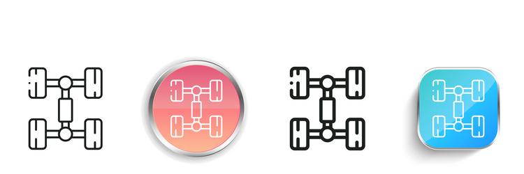 chassis icon thin linear regular and button style vector image