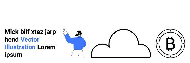cloud computing cryptocurrency and business vector image