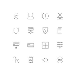 cyber security simple linear icons set outlined vector image