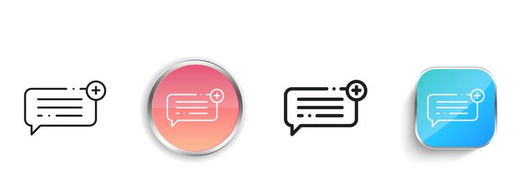 chat icon thin linear regular and button style vector image