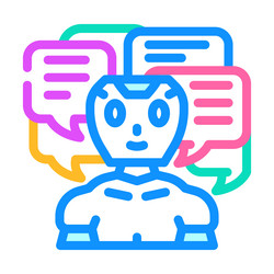 conversation chat bot color icon vector image