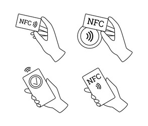 Devices for nfc payments and wireless transactions vector