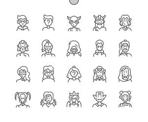 gamer avatars different characters vector