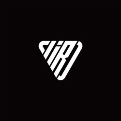 Initial letter i r linked triangle design logo vector