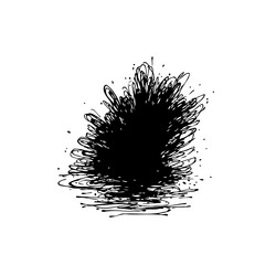 abstract sketchy ink blob of textured splatter vector image