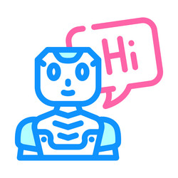 assistant chat bot color icon vector image