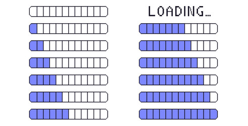 pixel art loading bar interface 8 bit game vector image