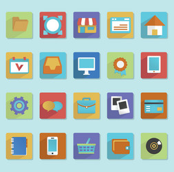 Flat Icon Set - Web & App vector image