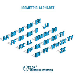 Isometric alphabet and font vector