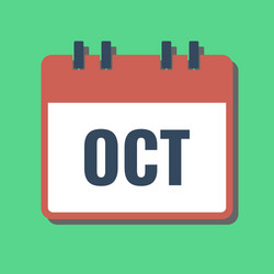 October month name in calendar flat style vector