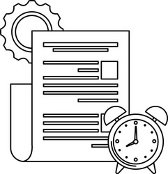 alarm clock with document file vector image