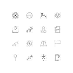 maps and navigation linear thin icons set vector image