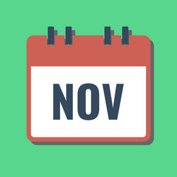 November month name in calendar flat style vector