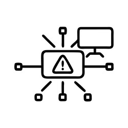 system hacked alert cyber attack computer network vector image
