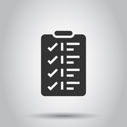 to do list icon in flat style document checklist vector image