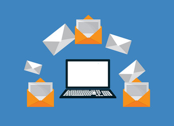web messaging through computer image vector image